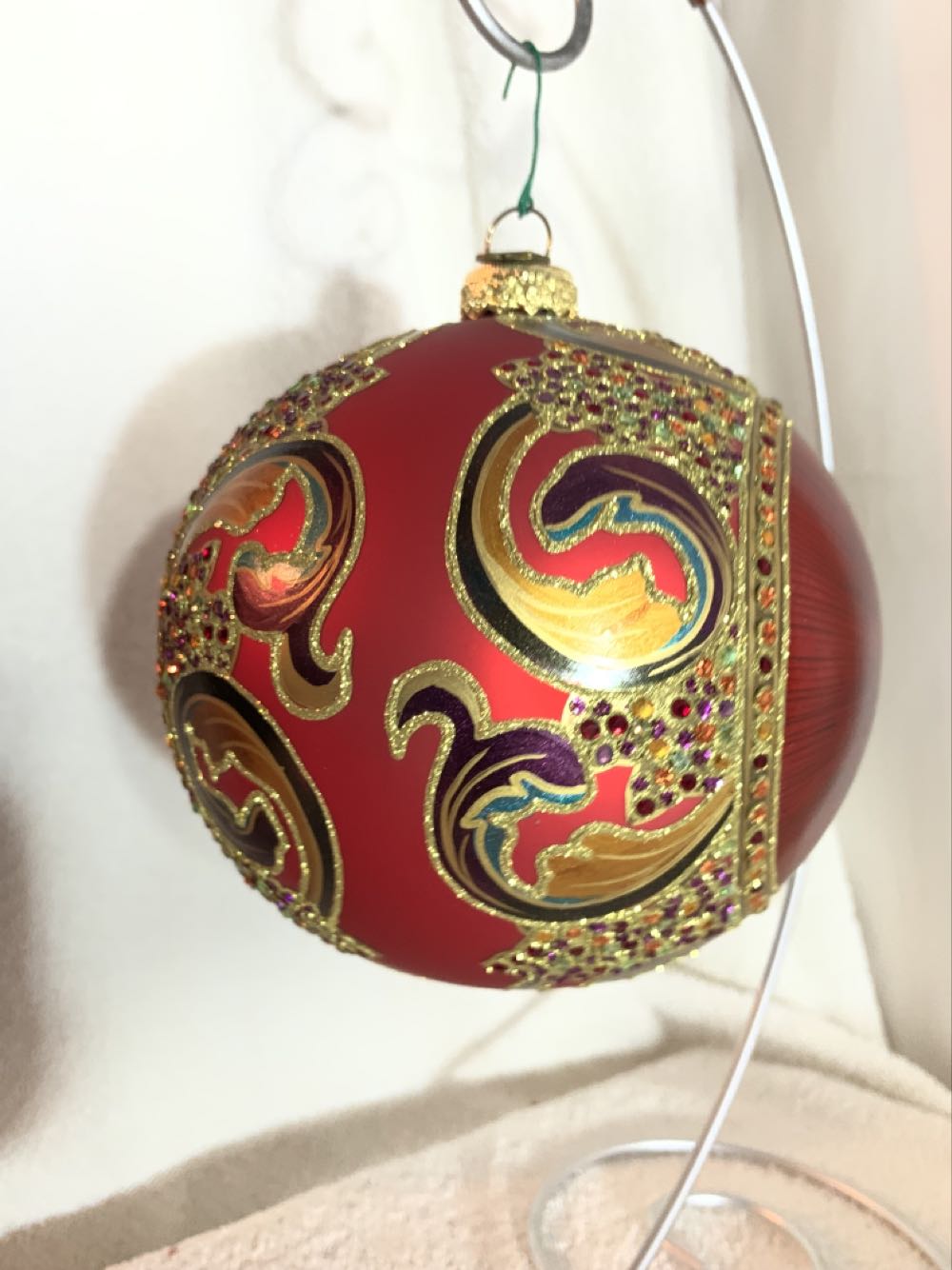 Bradford - Christmas Window Ball - #255 - Green - Snowman - Silver