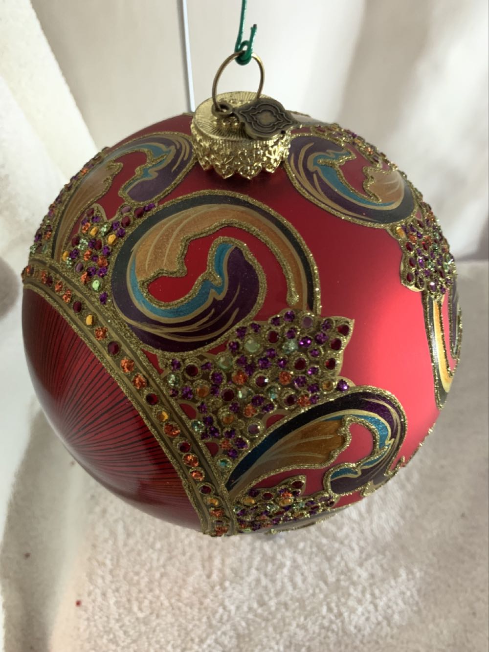 Large Red Paisley Ball  (Christmas Tree Ornament) ornament collectible - Main Image 2