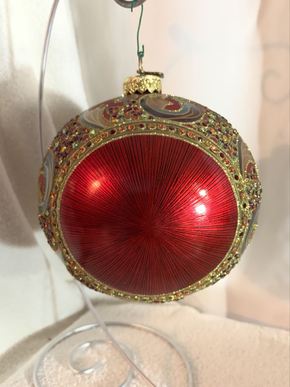 Large Red Paisley Ball  (Christmas Tree Ornament) ornament collectible - Main Image 3