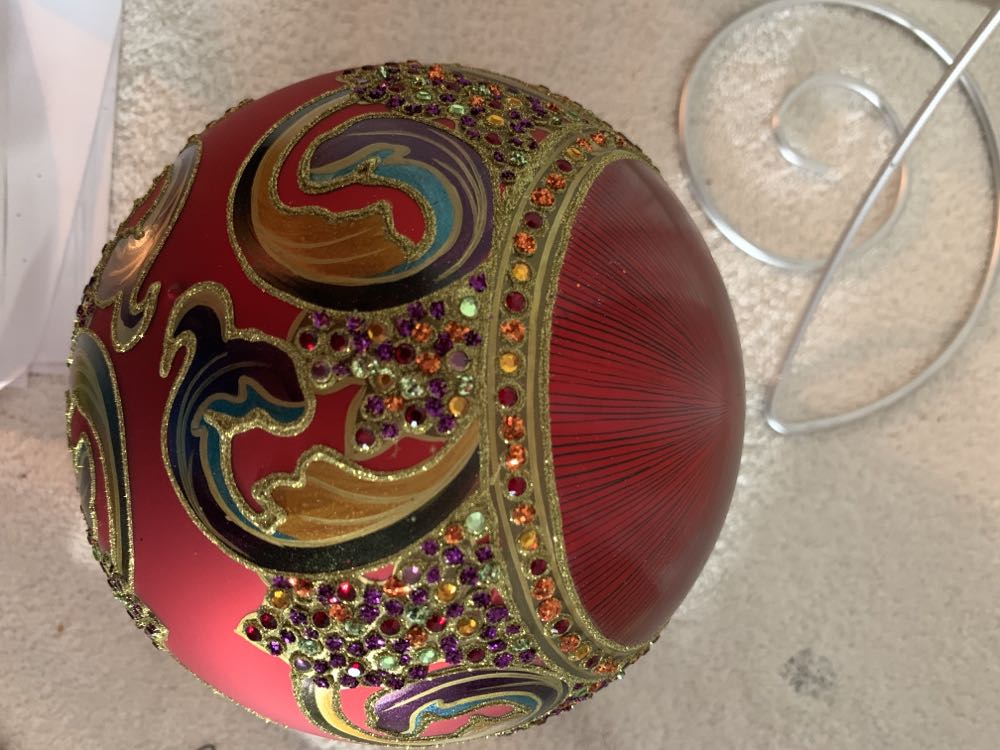 Large Red Paisley Ball  (Christmas Tree Ornament) ornament collectible - Main Image 4