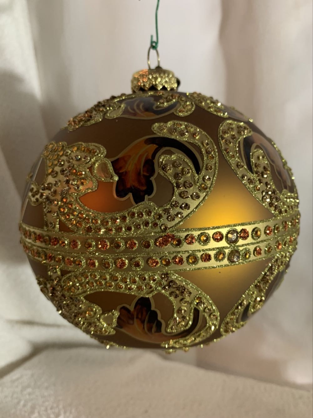 Golden Brown Paisley  (Christmas Tree Ornament) ornament collectible - Main Image 2