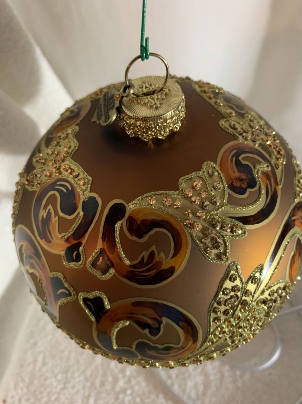 Golden Brown Paisley  (Christmas Tree Ornament) ornament collectible - Main Image 3