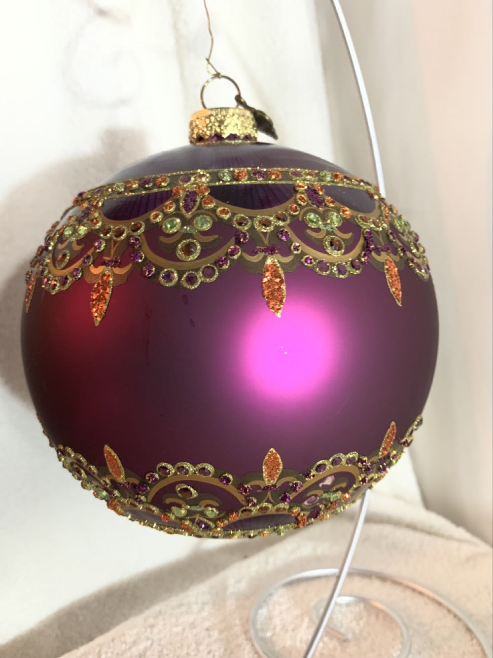Purple Ball w/ Swag  (Christmas Tree Ornament) ornament collectible - Main Image 1