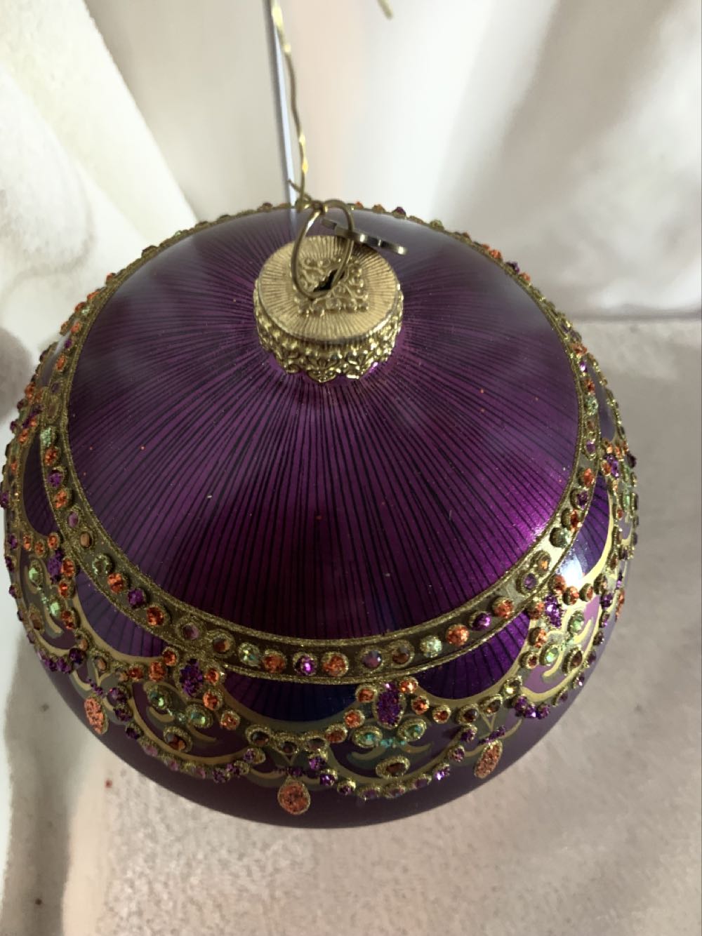 Purple Ball w/ Swag  (Christmas Tree Ornament) ornament collectible - Main Image 2