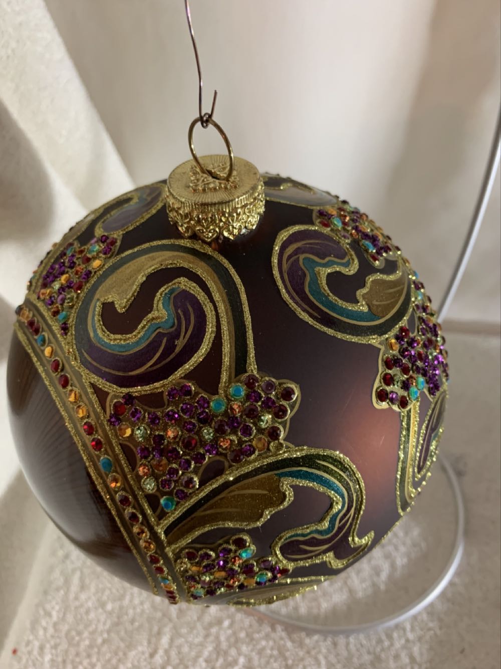 Large Brown Paisley Ball  (Christmas Tree Ornament) ornament collectible - Main Image 2