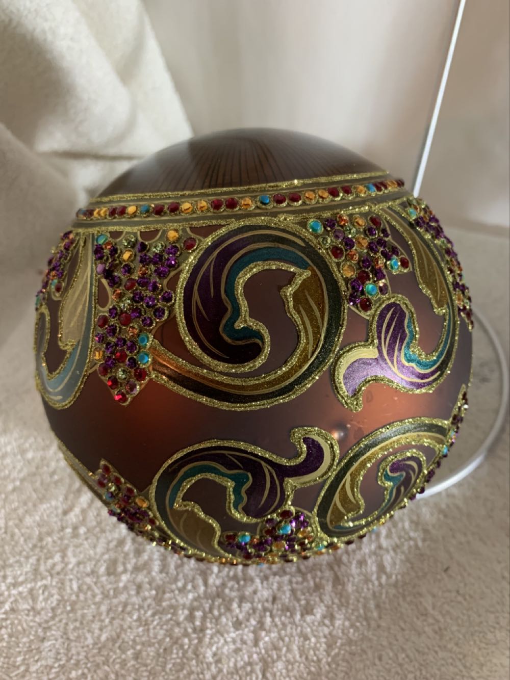 Large Brown Paisley Ball  (Christmas Tree Ornament) ornament collectible - Main Image 4