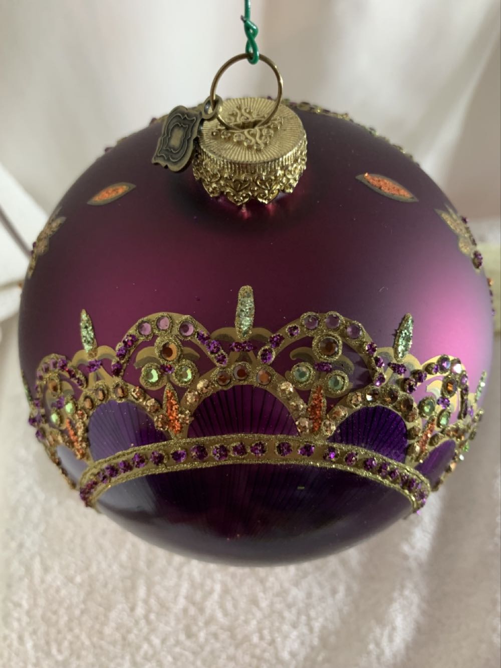 Puple Ball w/ Swag Design (Christmas Tree Ornament) ornament collectible - Main Image 2