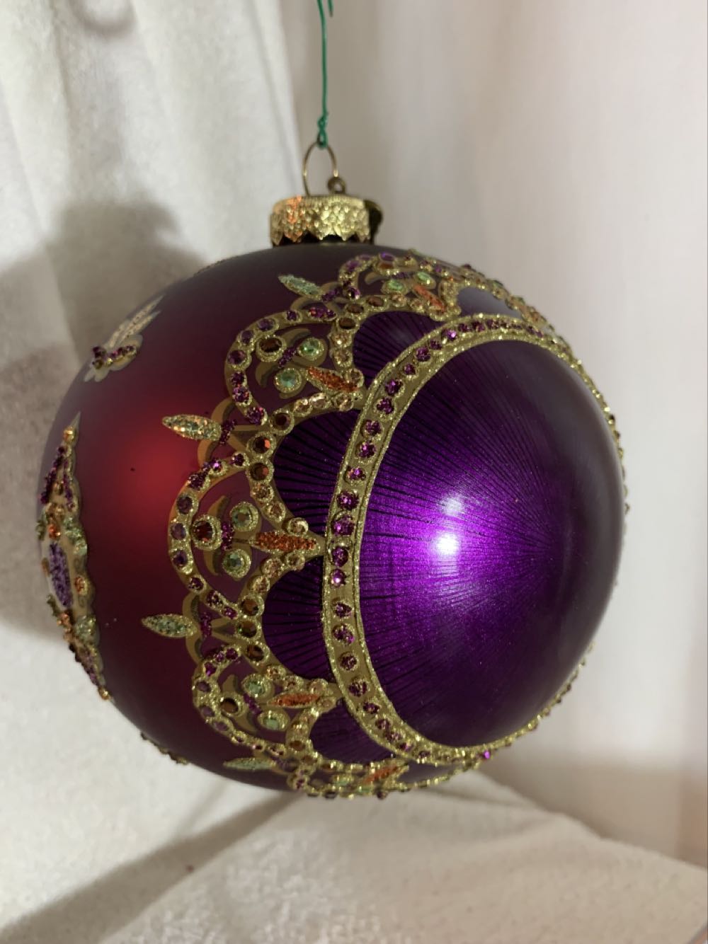 Puple Ball w/ Swag Design (Christmas Tree Ornament) ornament collectible - Main Image 3
