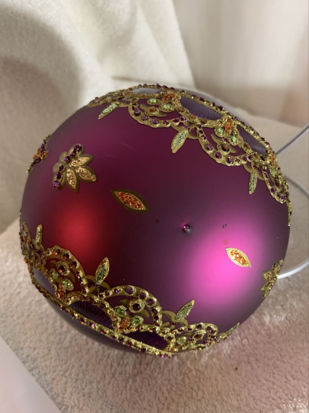 Puple Ball w/ Swag Design (Christmas Tree Ornament) ornament collectible - Main Image 4