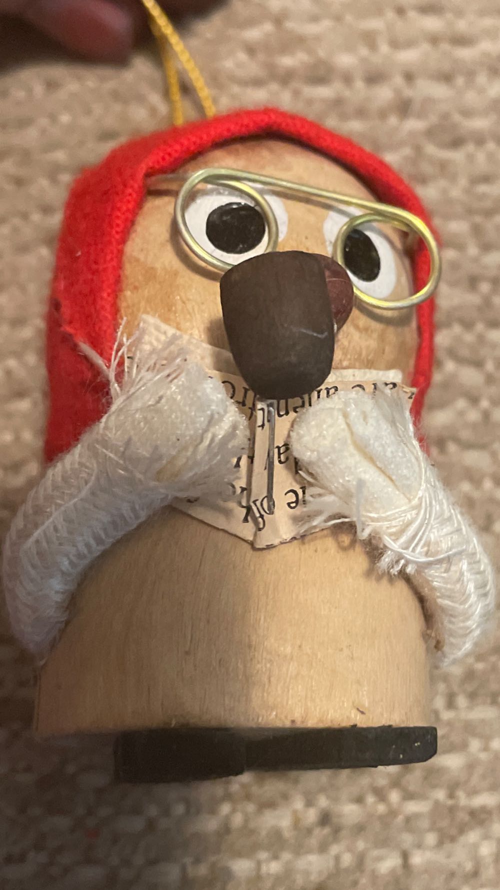 Wood - Chenille - Santa Bear