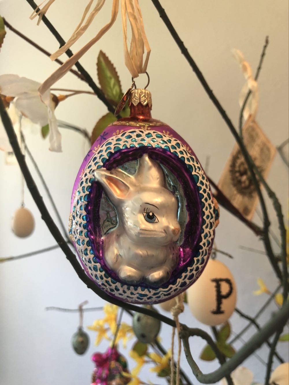 Eggspecting Anybunny  ornament collectible - Main Image 2