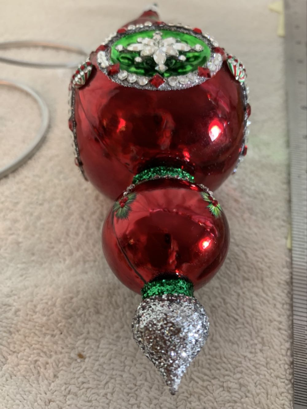 Incroyable! Red: Pine & Ornaments - General Line (Santa) ornament collectible - Main Image 4