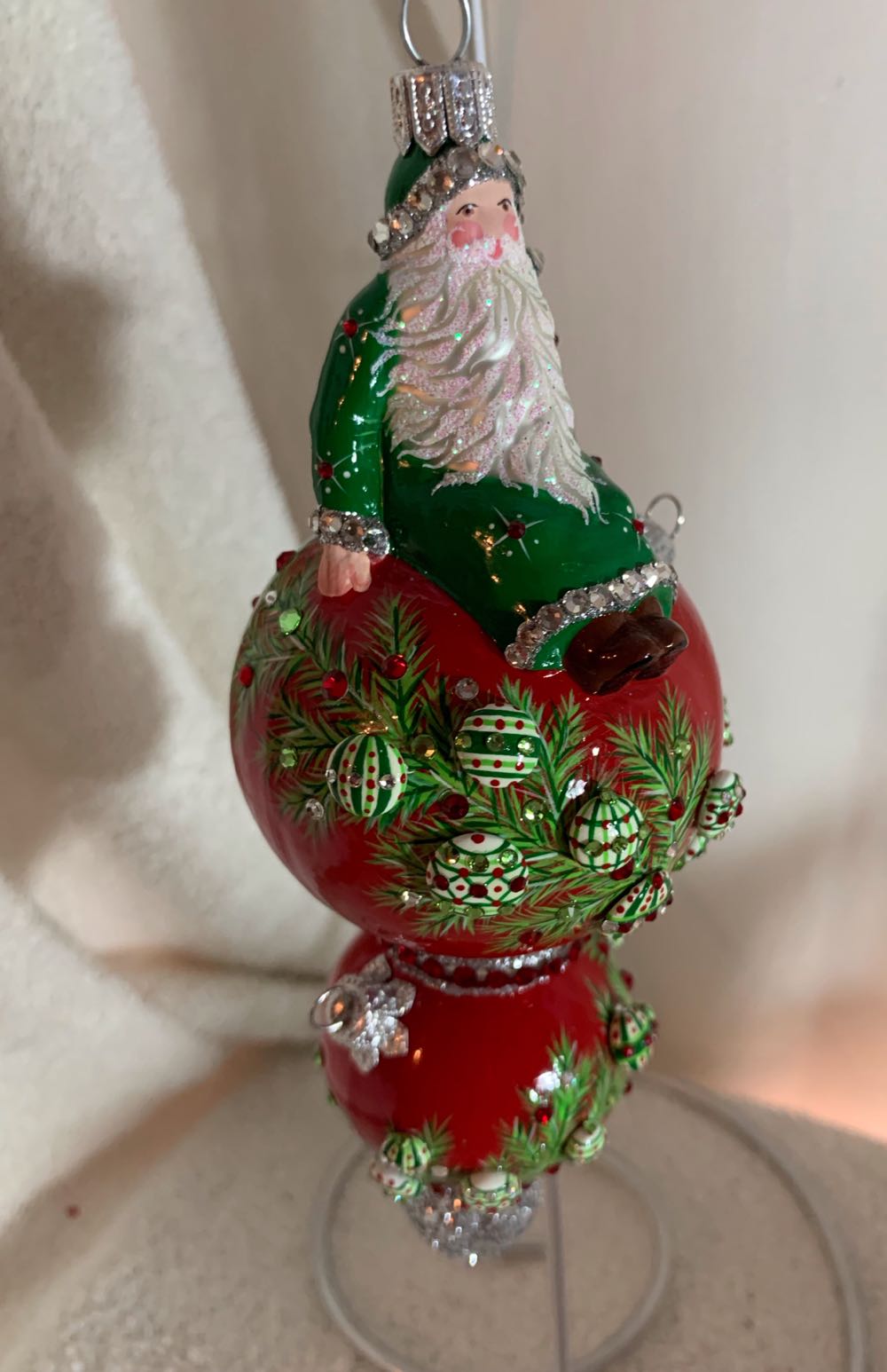 Noel Deux, Red: Green & Silver Ornamental - Other Exclusive (Santa) ornament collectible - Main Image 2