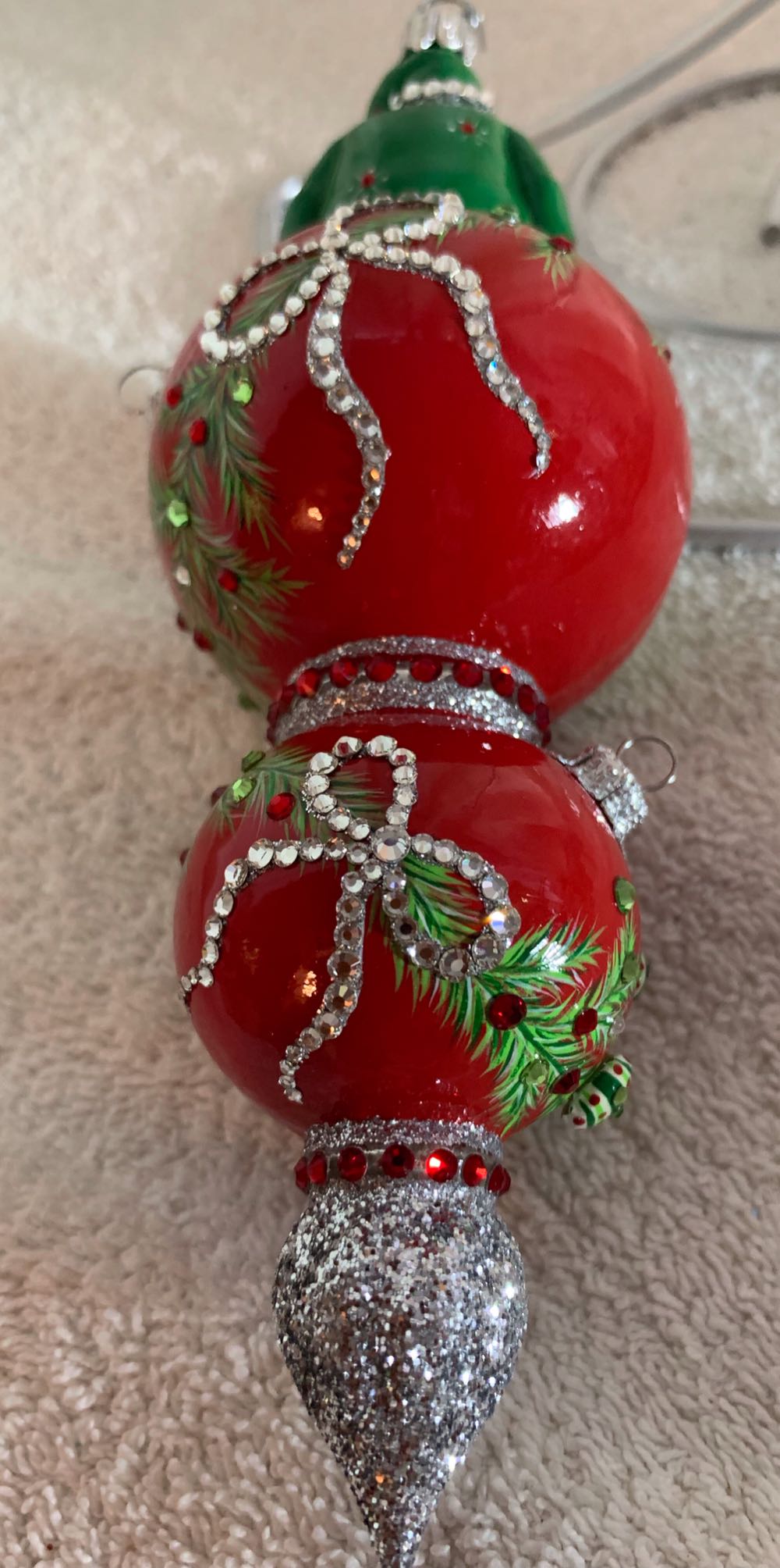Noel Deux, Red: Green & Silver Ornamental - Other Exclusive (Santa) ornament collectible - Main Image 4