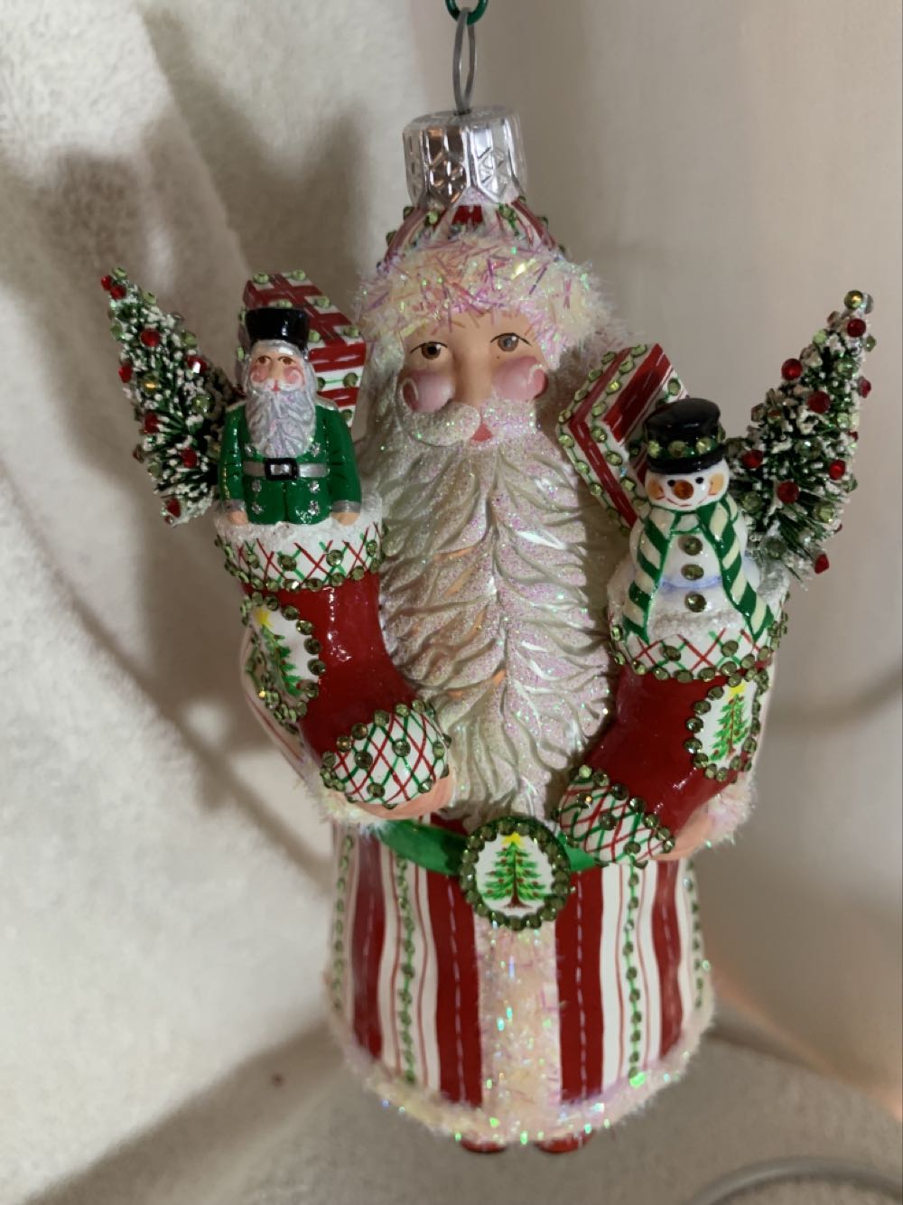 Cliveden Claus, Red & White & Green, Striping - Event Piece (Santa) ornament collectible - Main Image 2