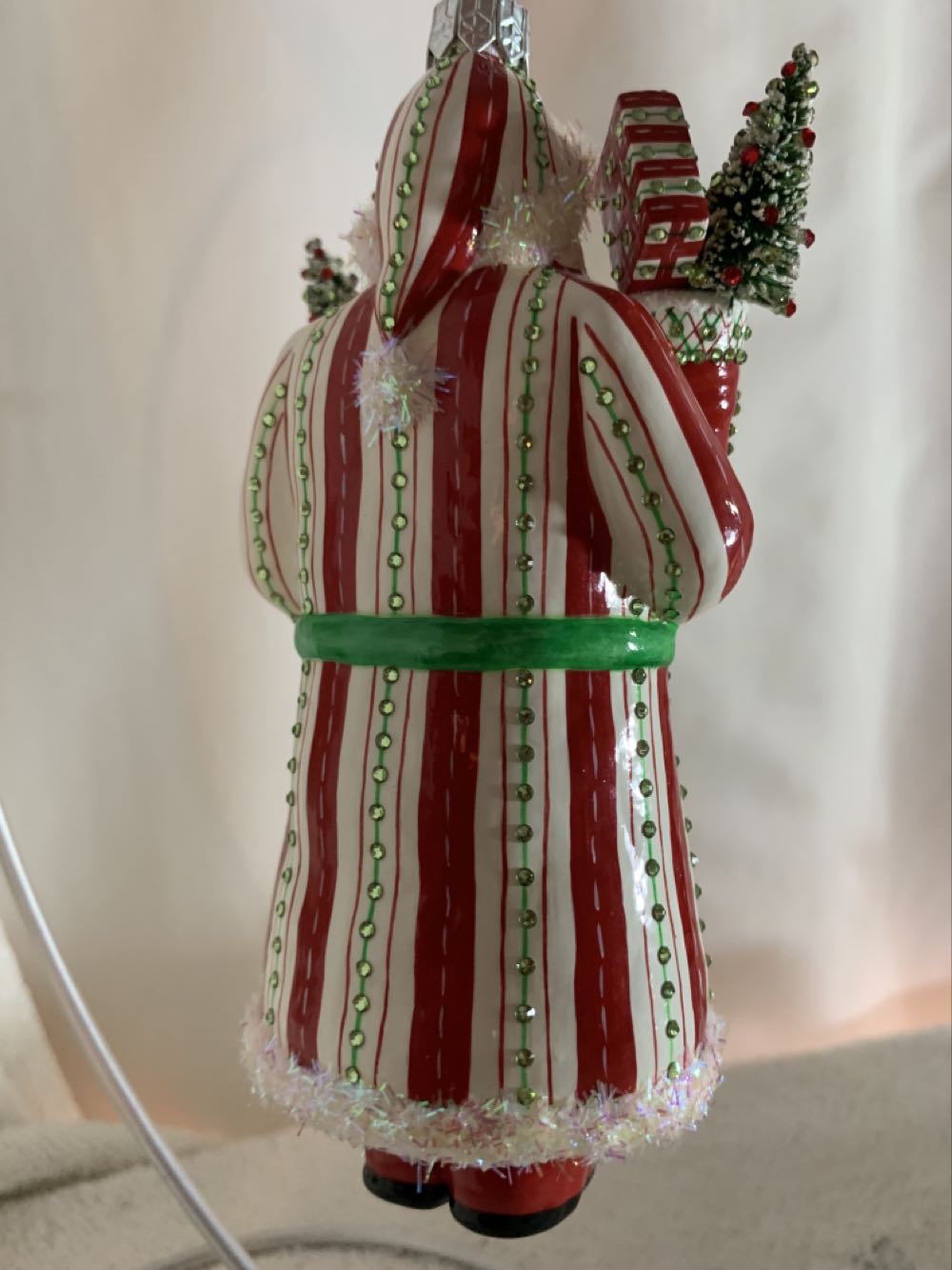 Cliveden Claus, Red & White & Green, Striping - Event Piece (Santa) ornament collectible - Main Image 3