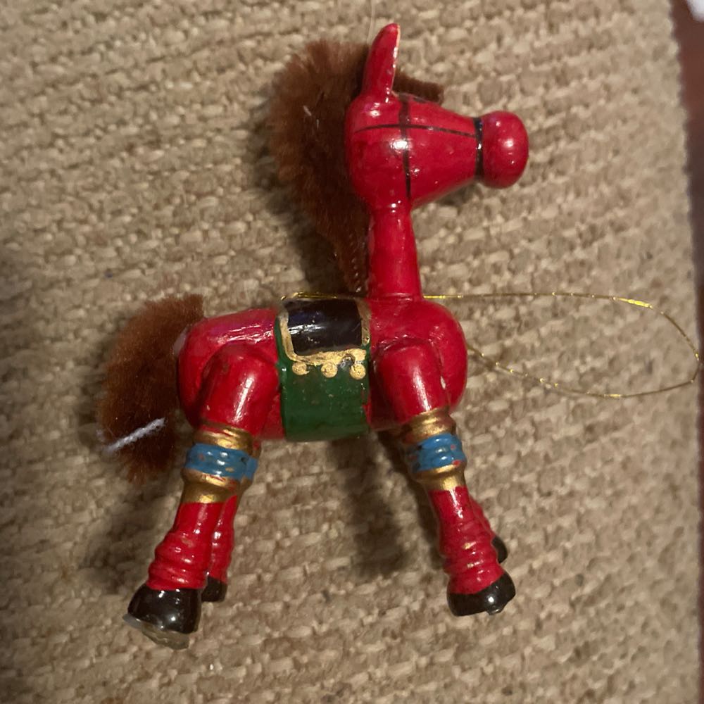 Wood - Horse - Red - Horse (Wood) ornament collectible - Main Image 2