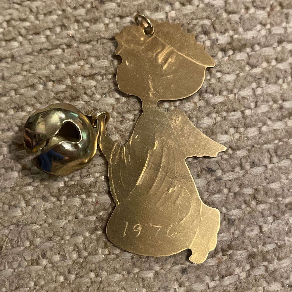 Brass - Angel With Bell - Angel (Brass) ornament collectible - Main Image 2