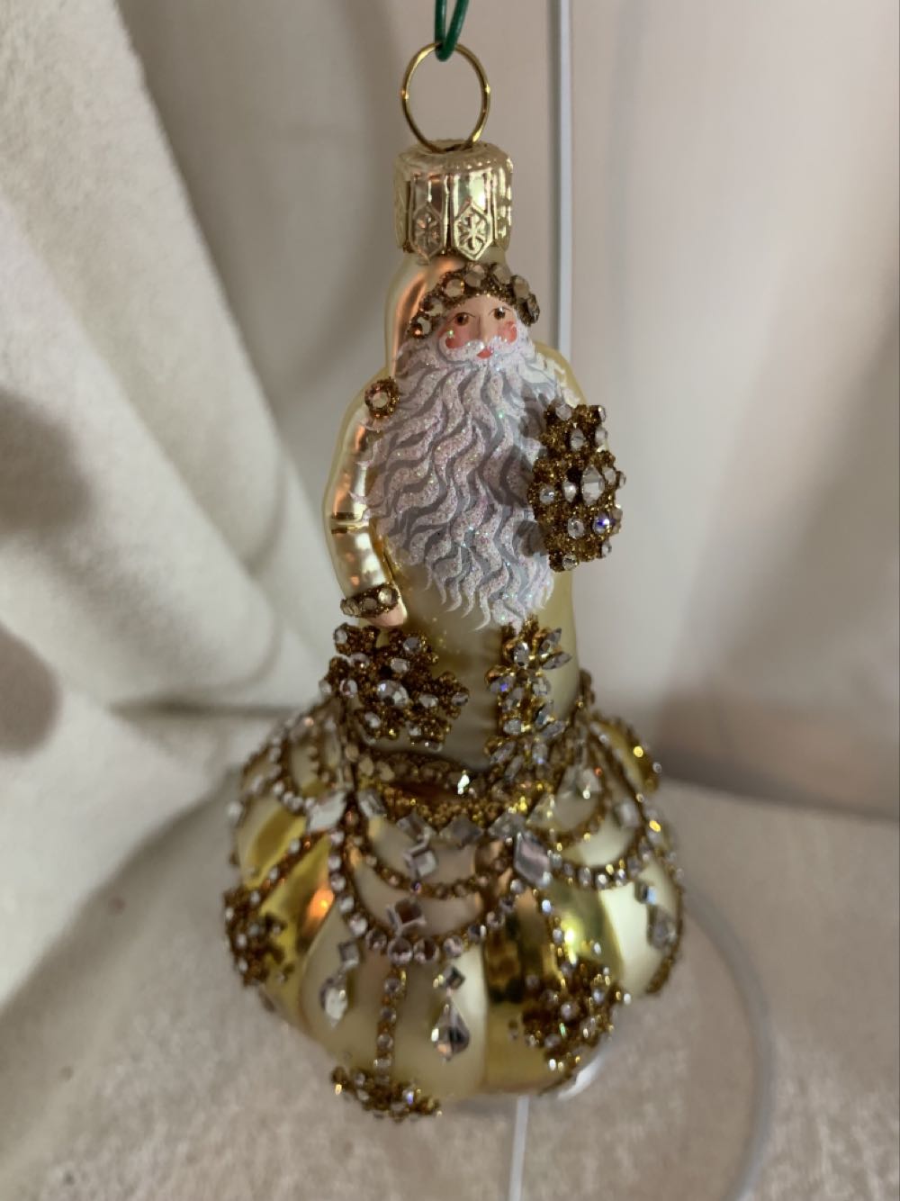 Edwardian Noel, Matte & Shiny Gold - General Line (Santa) ornament collectible - Main Image 2