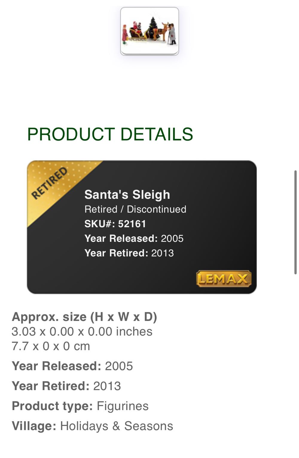 Santa’s Sleigh Set Of 4 #52161 x2 - Figurines (Figurines) ornament collectible [Barcode 728162521613] - Main Image 2