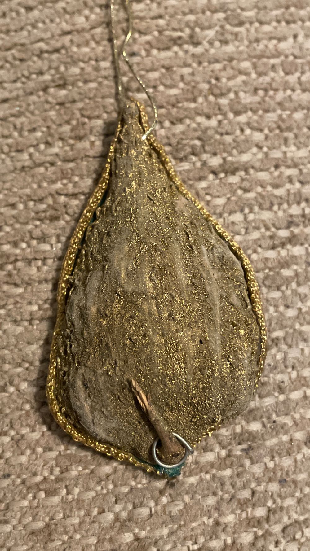 Milkweed Pod - Angel - With Viola - Teal - Angel (Milkweed Pod) ornament collectible - Main Image 2