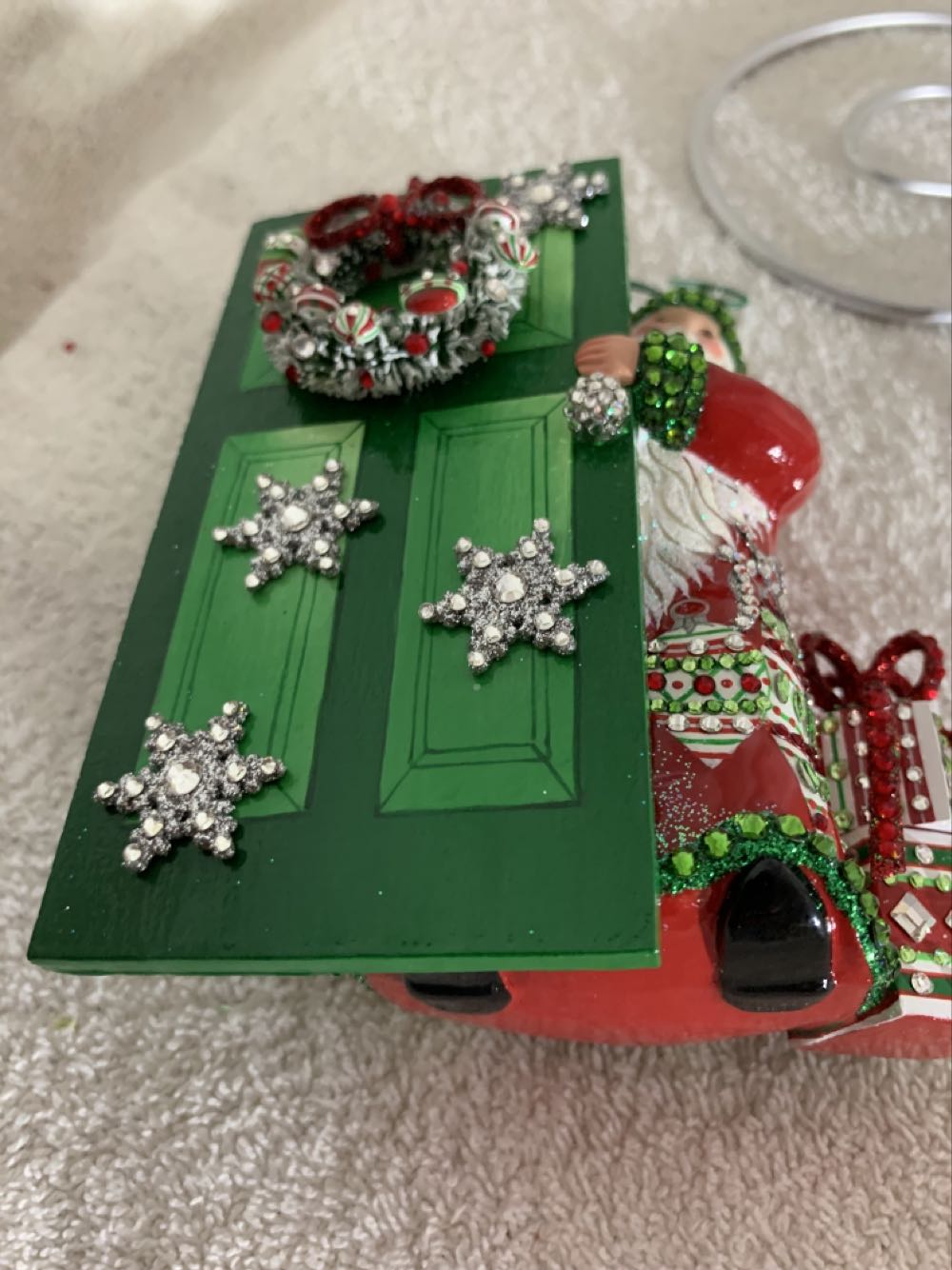 Please, No Peeking, Pine Green & Candy Red - General Line (Santa) ornament collectible - Main Image 4