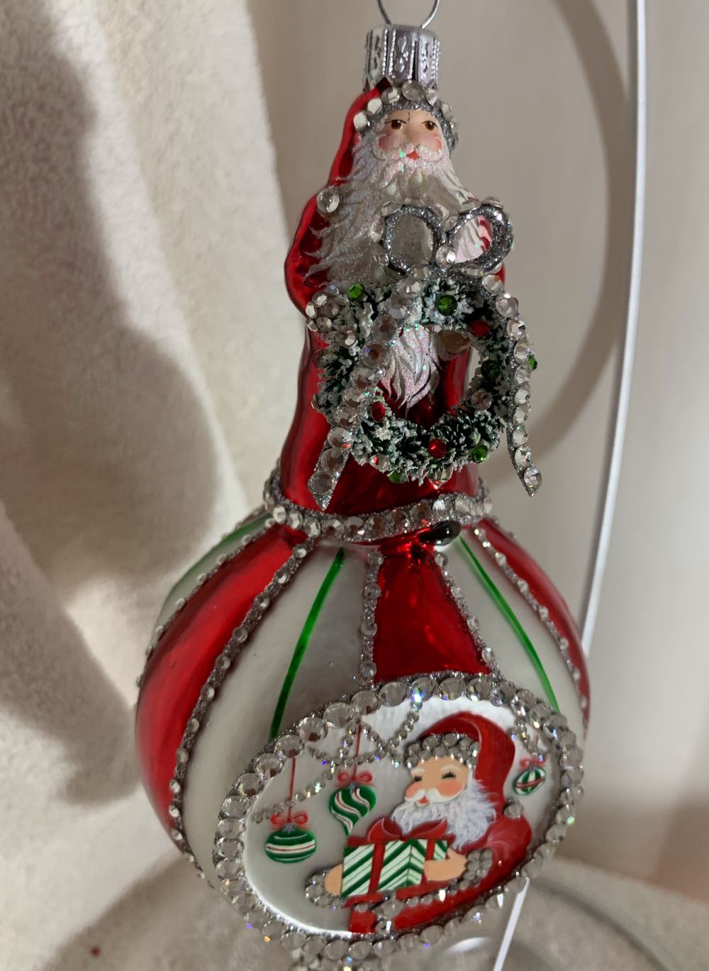 Charleston Claus, Classic Stripe  (Santa) ornament collectible - Main Image 2