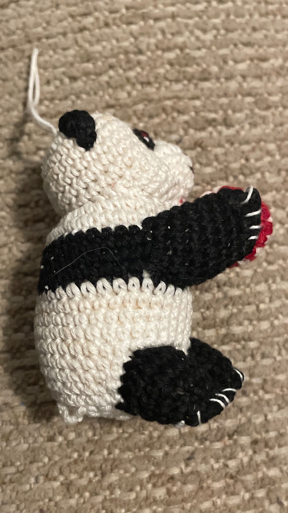 Crochet - Panda - With Red & White Ball - Panda (Animals) ornament collectible - Main Image 2