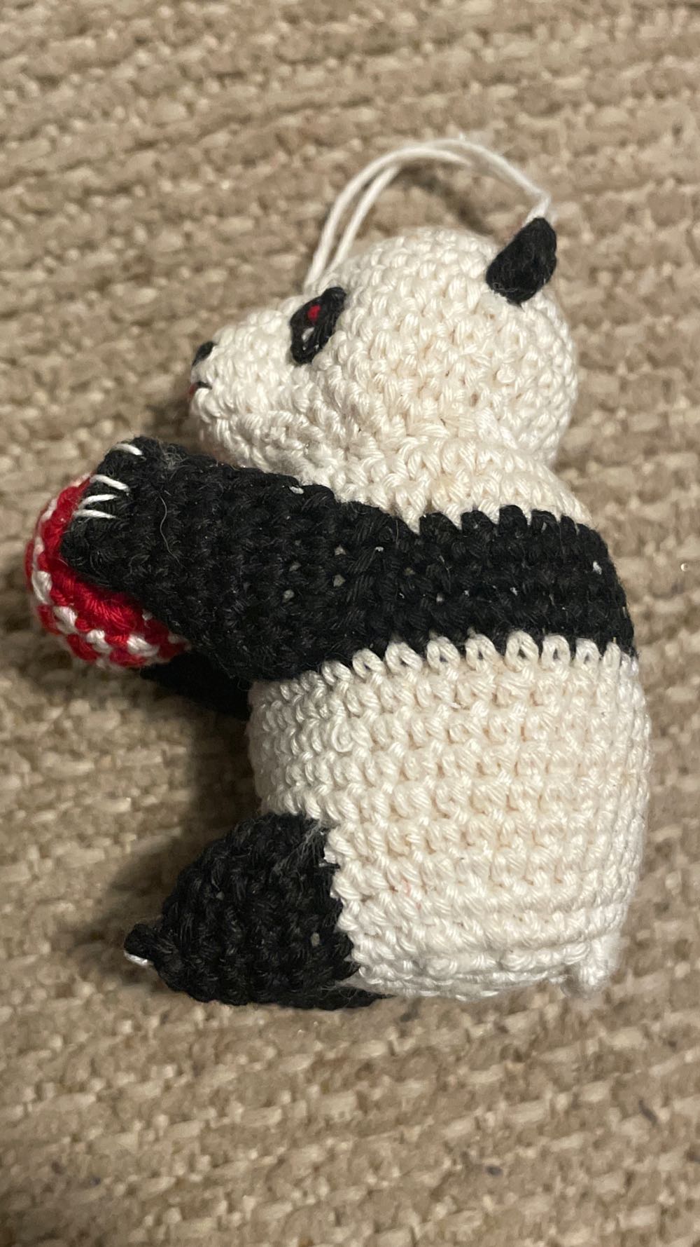 Crochet - Panda - With Red & White Ball - Panda (Animals) ornament collectible - Main Image 3