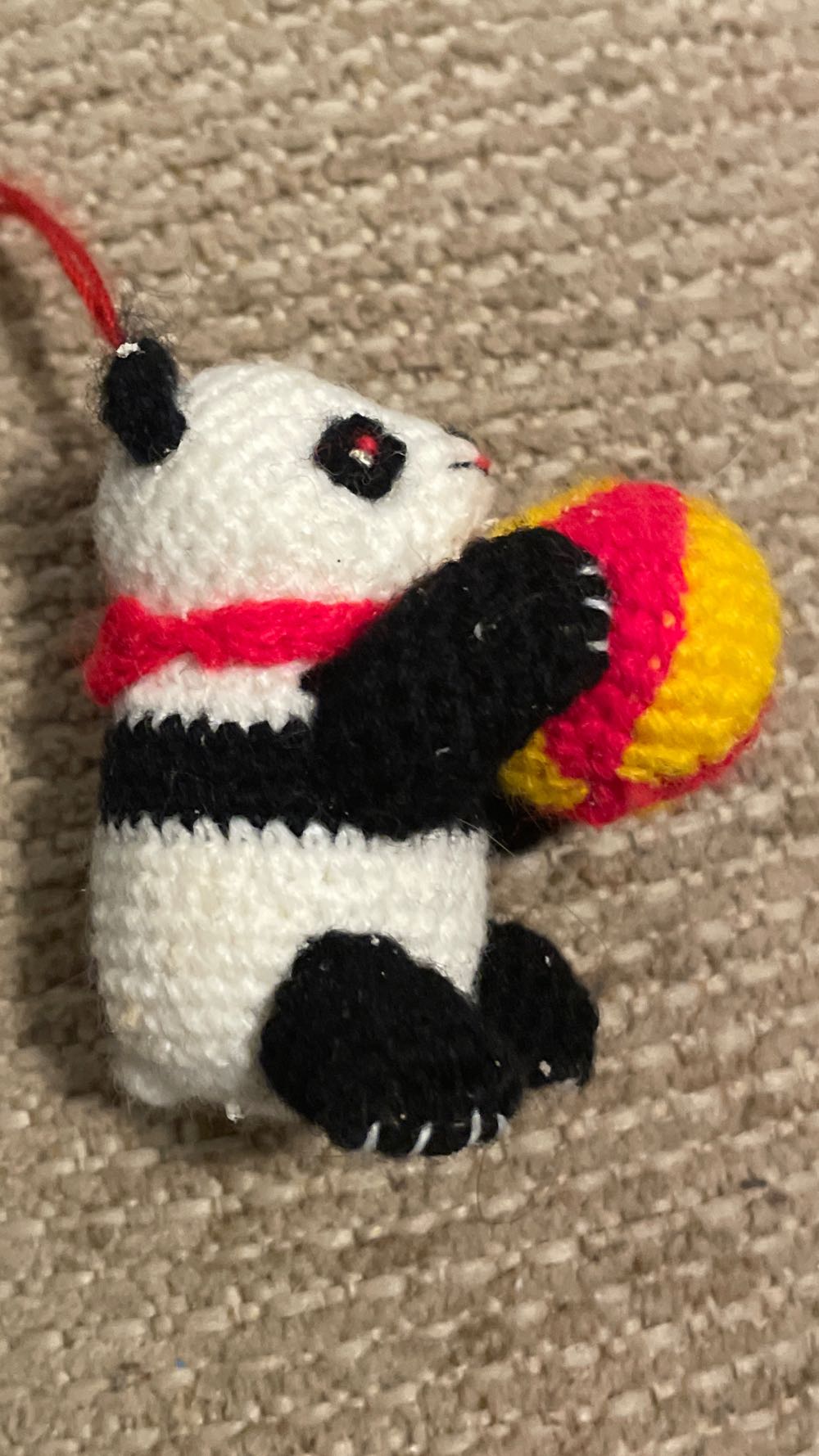 Crochet - Panda - With Red & Yellow Ball - Panda (Animals) ornament collectible - Main Image 2