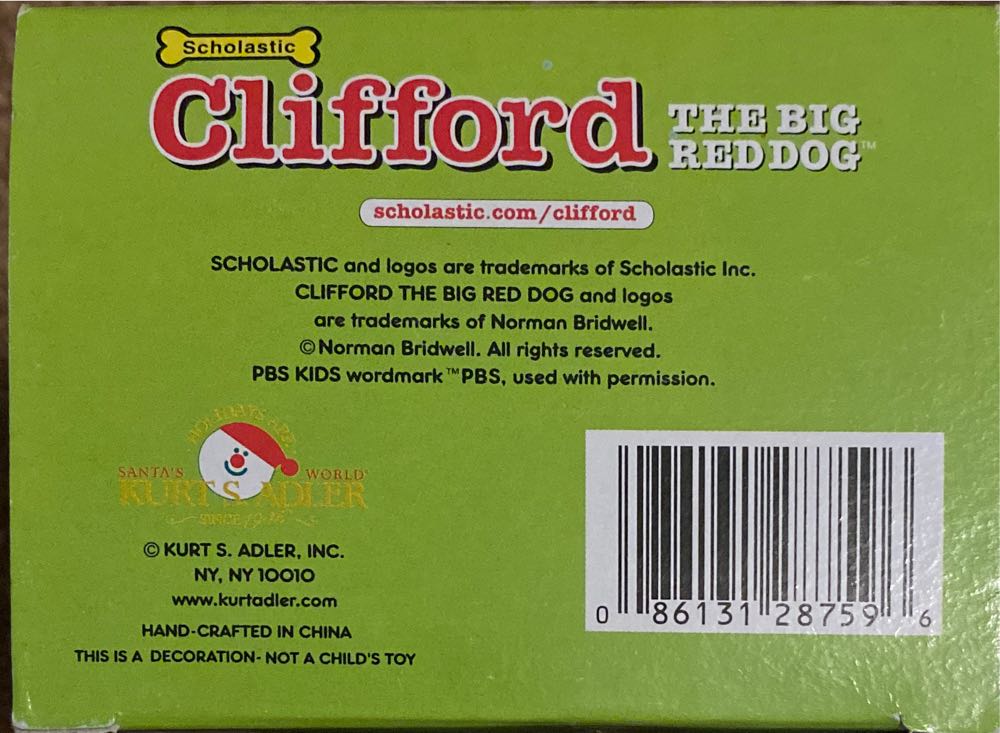 Scholastic Clifford The Big Red Dog Ornament  ornament collectible [Barcode 086131287596] - Main Image 3