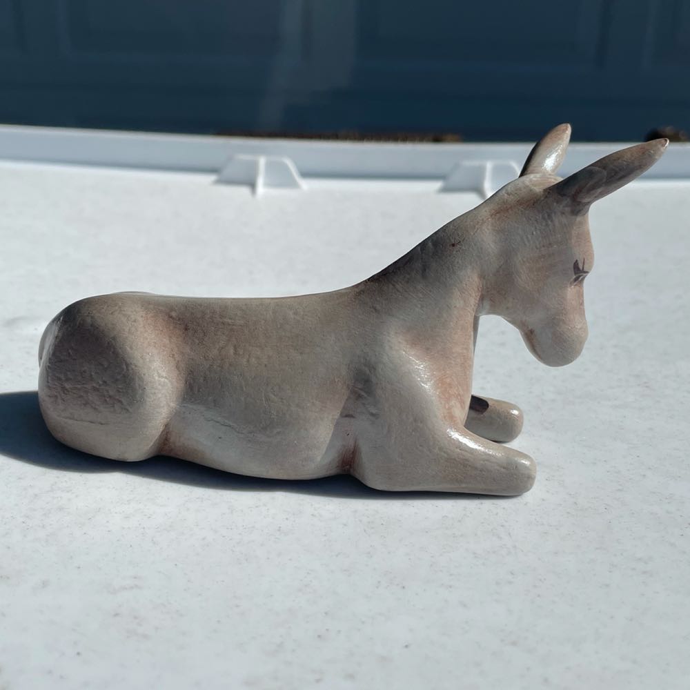 Ceramic - Duncan - Nativity - Animal - Donkey - Supine - #0997K - Animal (Nativity) ornament collectible - Main Image 2
