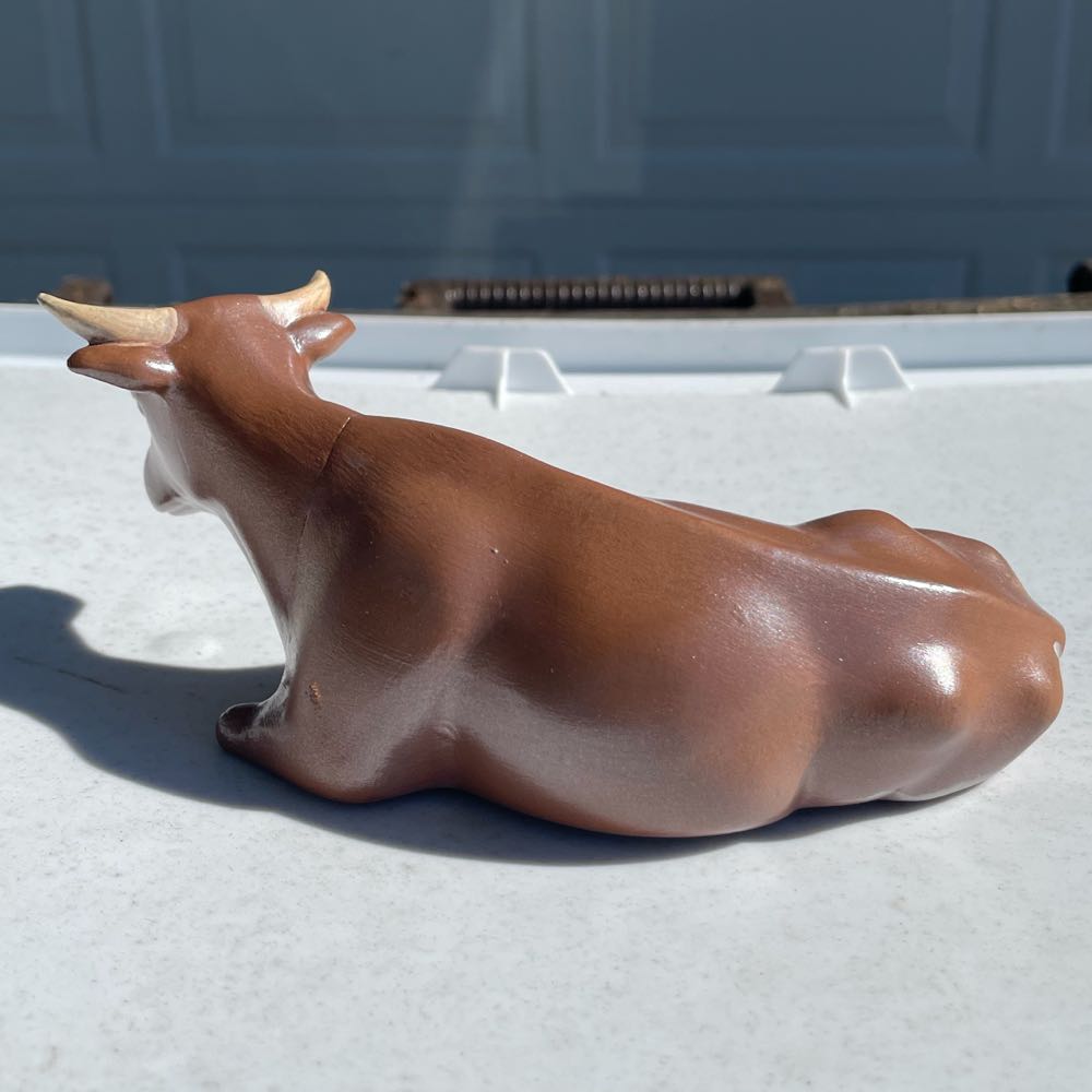 Ceramic - Duncan - Nativity - Animal - Ox - Supine - #0997L - Animal (Nativity) ornament collectible - Main Image 2