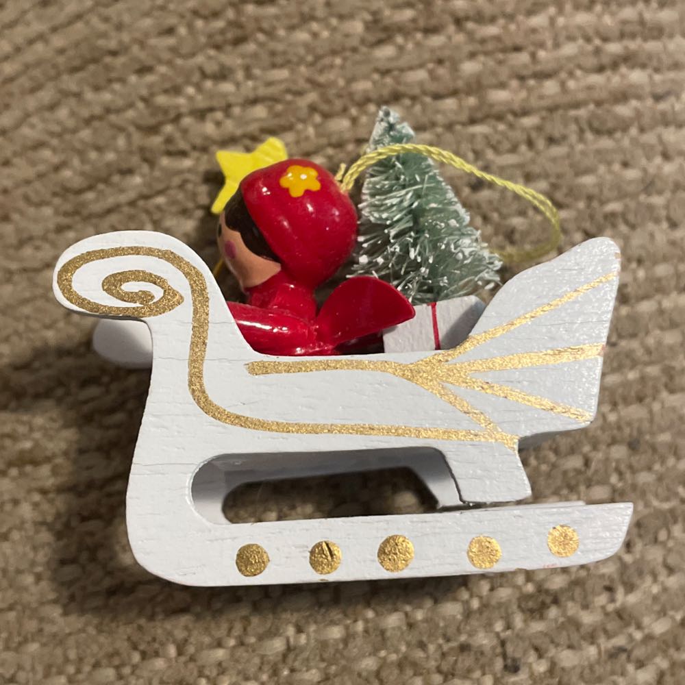 Wood - Angel - Holding Star In Sled - Angel (Wood) ornament collectible - Main Image 3