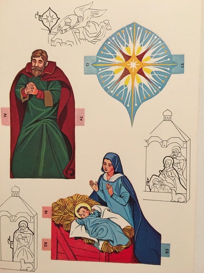 Whitman - The Christmas Manger - #1921 - Press-Out Book (Nativity) ornament collectible - Main Image 3