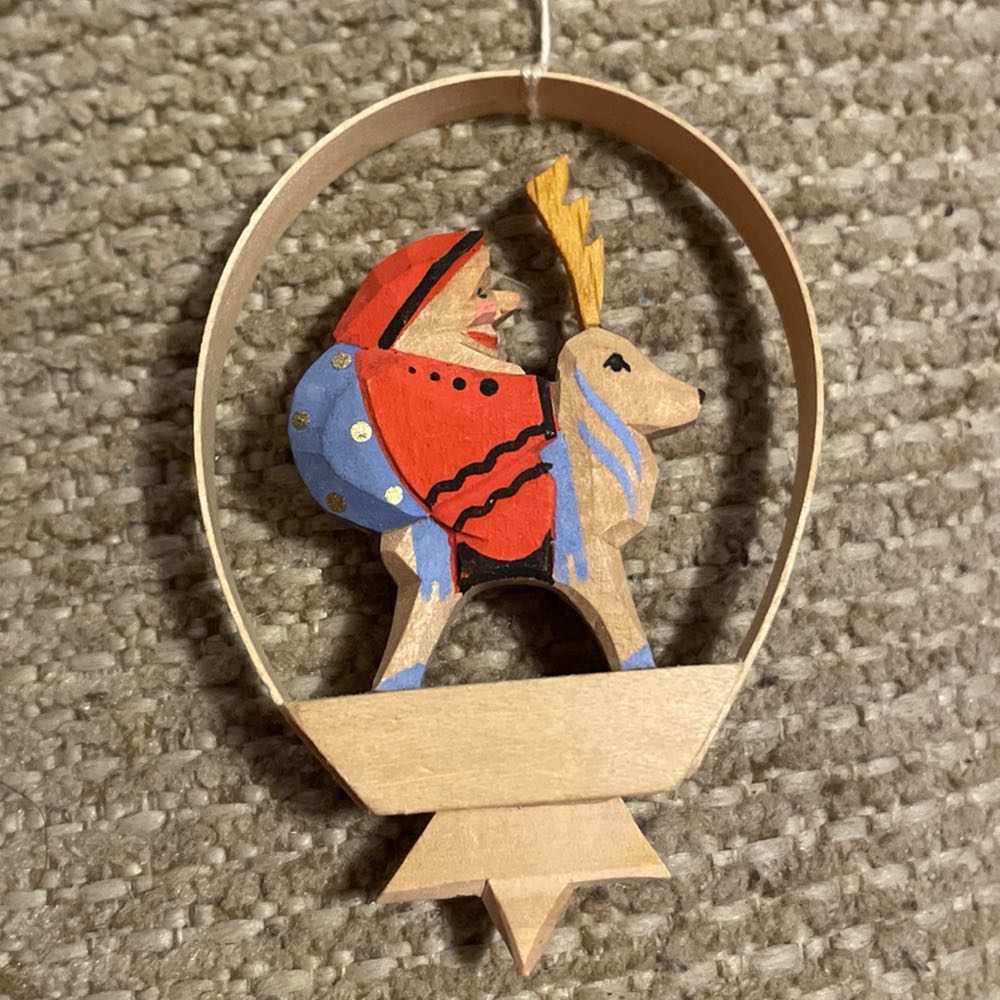 Wood - Santa On Reindeer - Santa (Wood) ornament collectible - Main Image 2