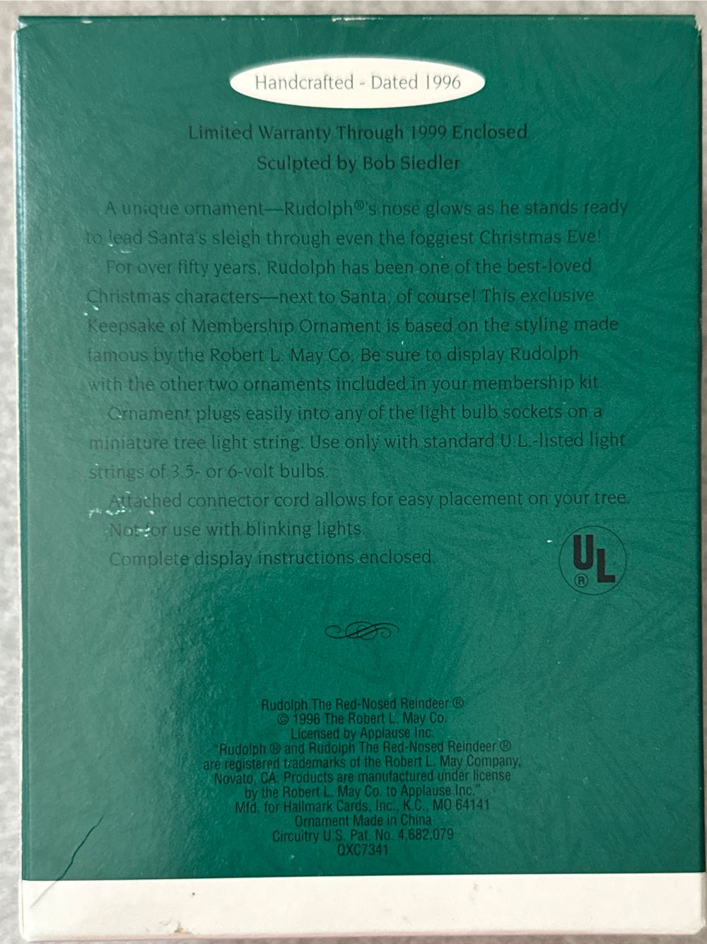 Rudolph the Red Nosed Reindeer - Keepsake Collector’s Club (Reindeer) ornament collectible - Main Image 2