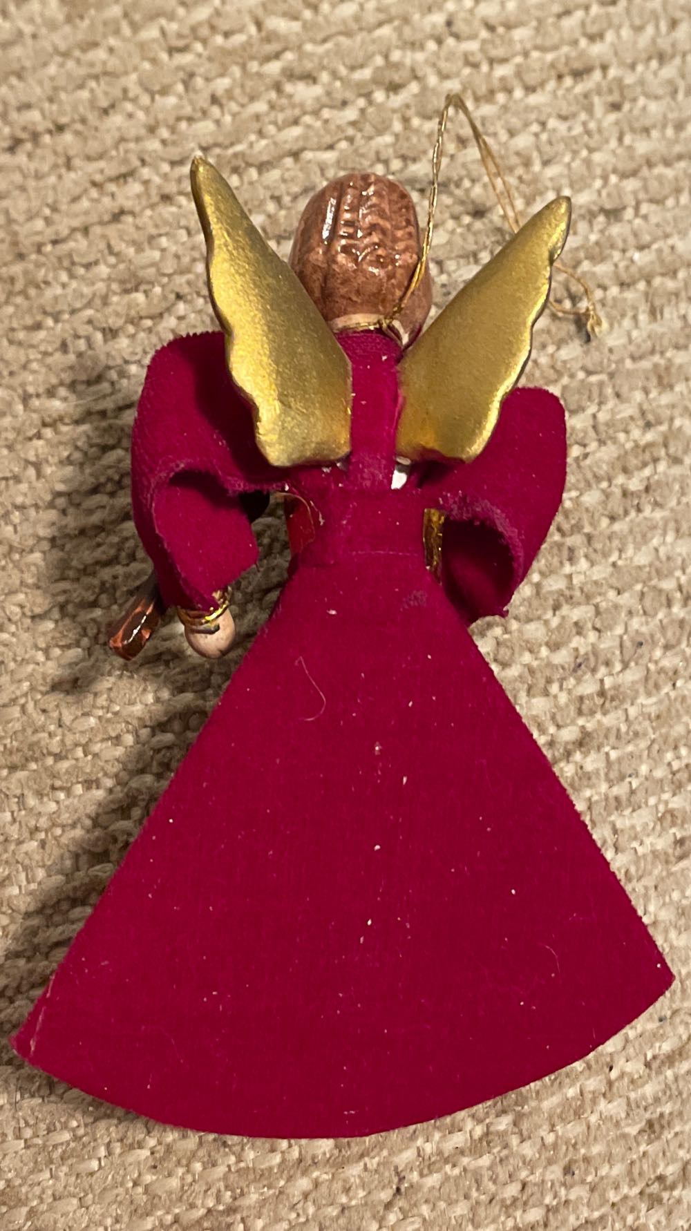 Angel - Red Velvet Dress - Violin - Angel (Nativity) ornament collectible - Main Image 2