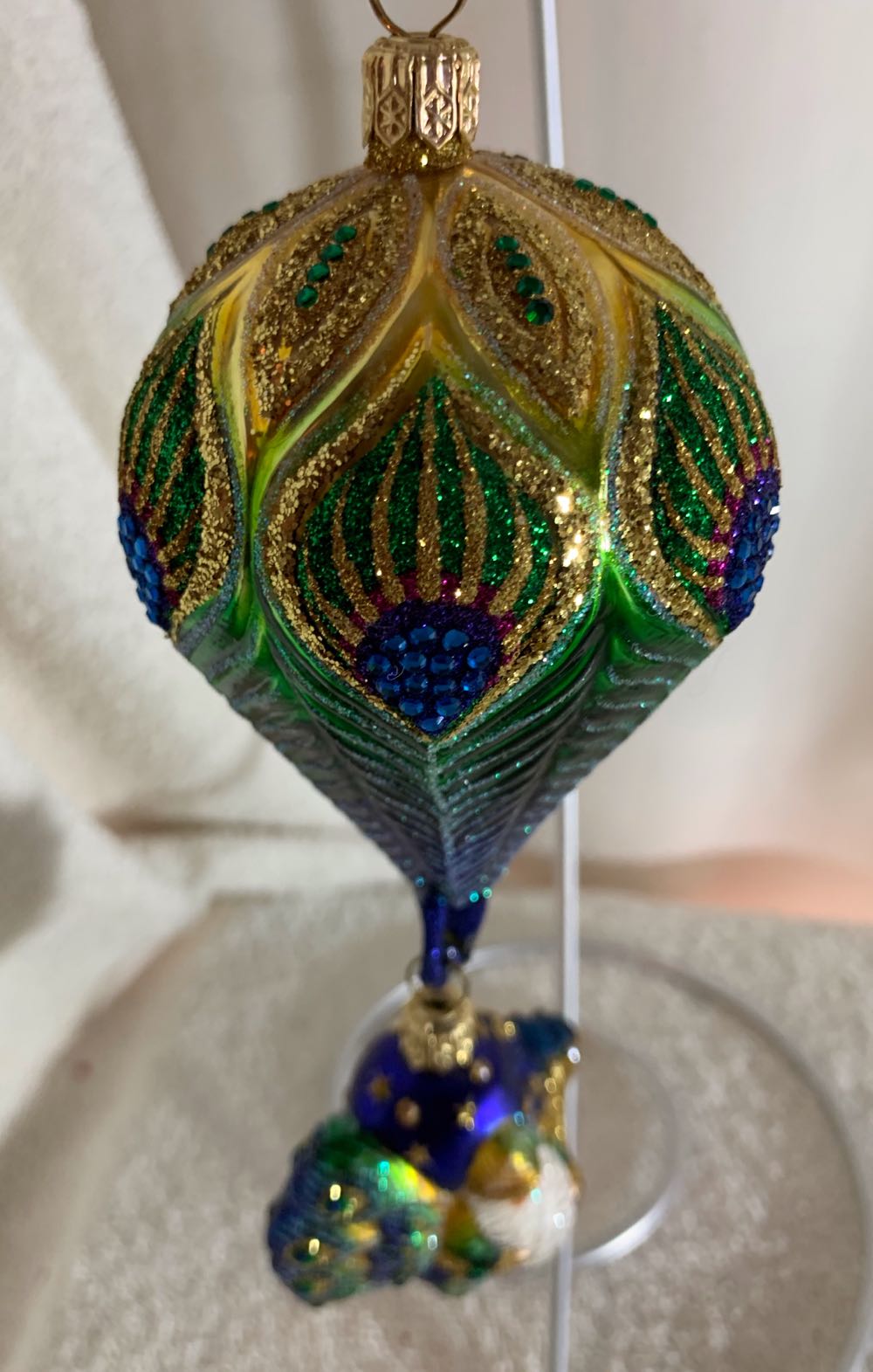 Peacock Noel - Commissioned Design (Air Balloon) ornament collectible - Main Image 2