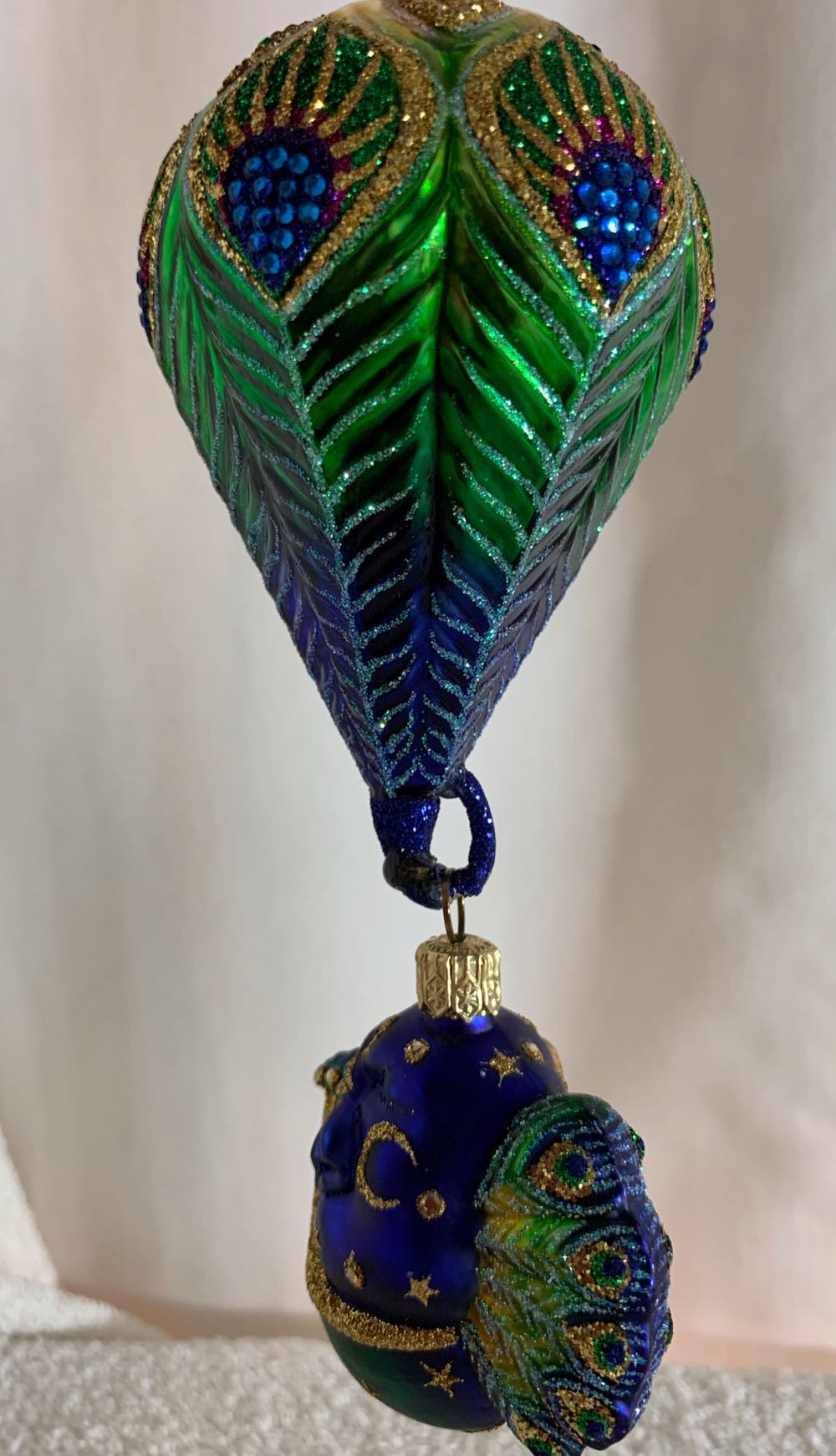 Peacock Noel - Commissioned Design (Air Balloon) ornament collectible - Main Image 3