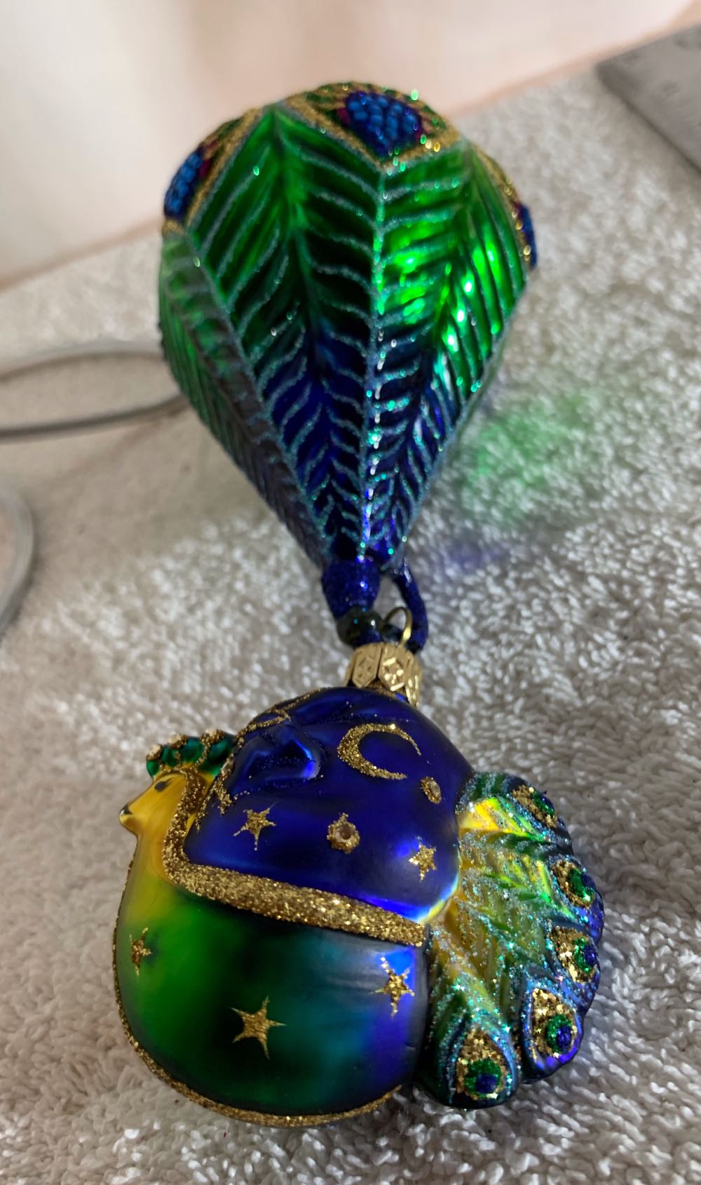 Peacock Noel - Commissioned Design (Air Balloon) ornament collectible - Main Image 4