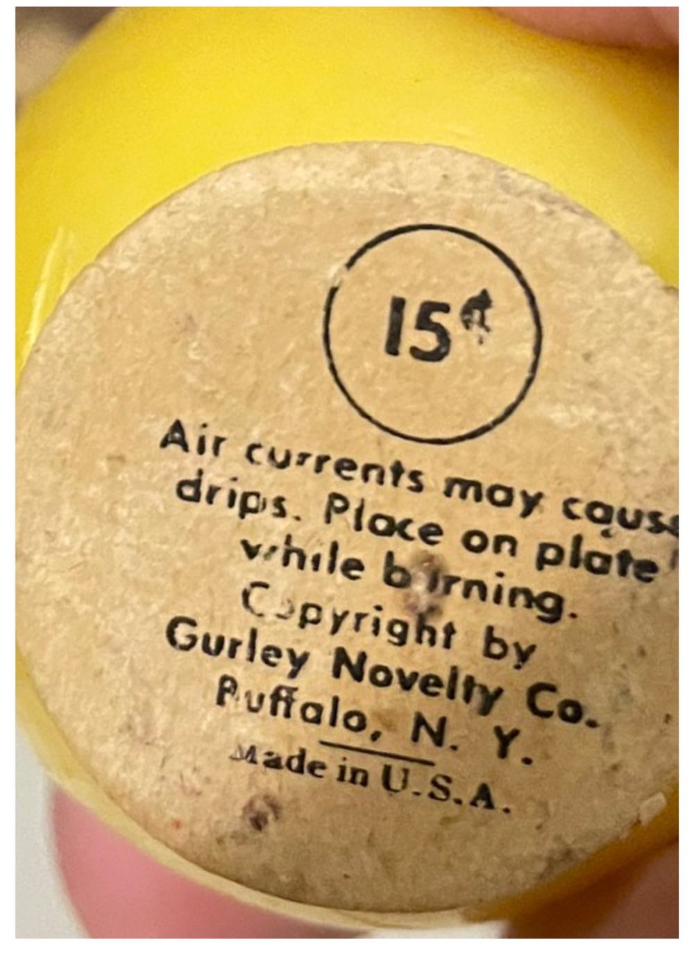 Gurley - Easter - 3” - Egg - Bunny - Yellow - Candle (Easter - Candle) ornament collectible - Main Image 2