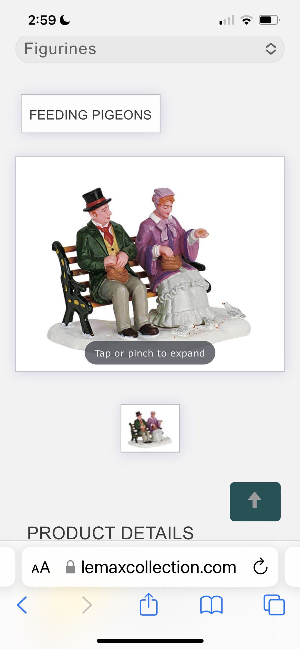 Lemax Feeding Pigeons #62255  ornament collectible [Barcode 728162622556] - Main Image 1