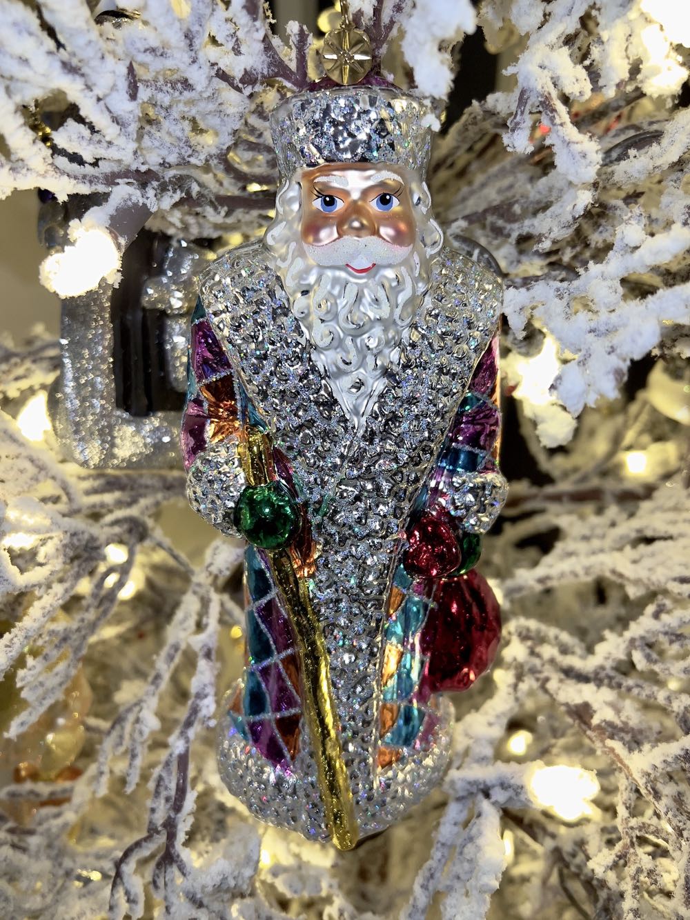 Tiffany Russian Santa - Blue/Pink - 1012574 (Russian) ornament collectible - Main Image 2