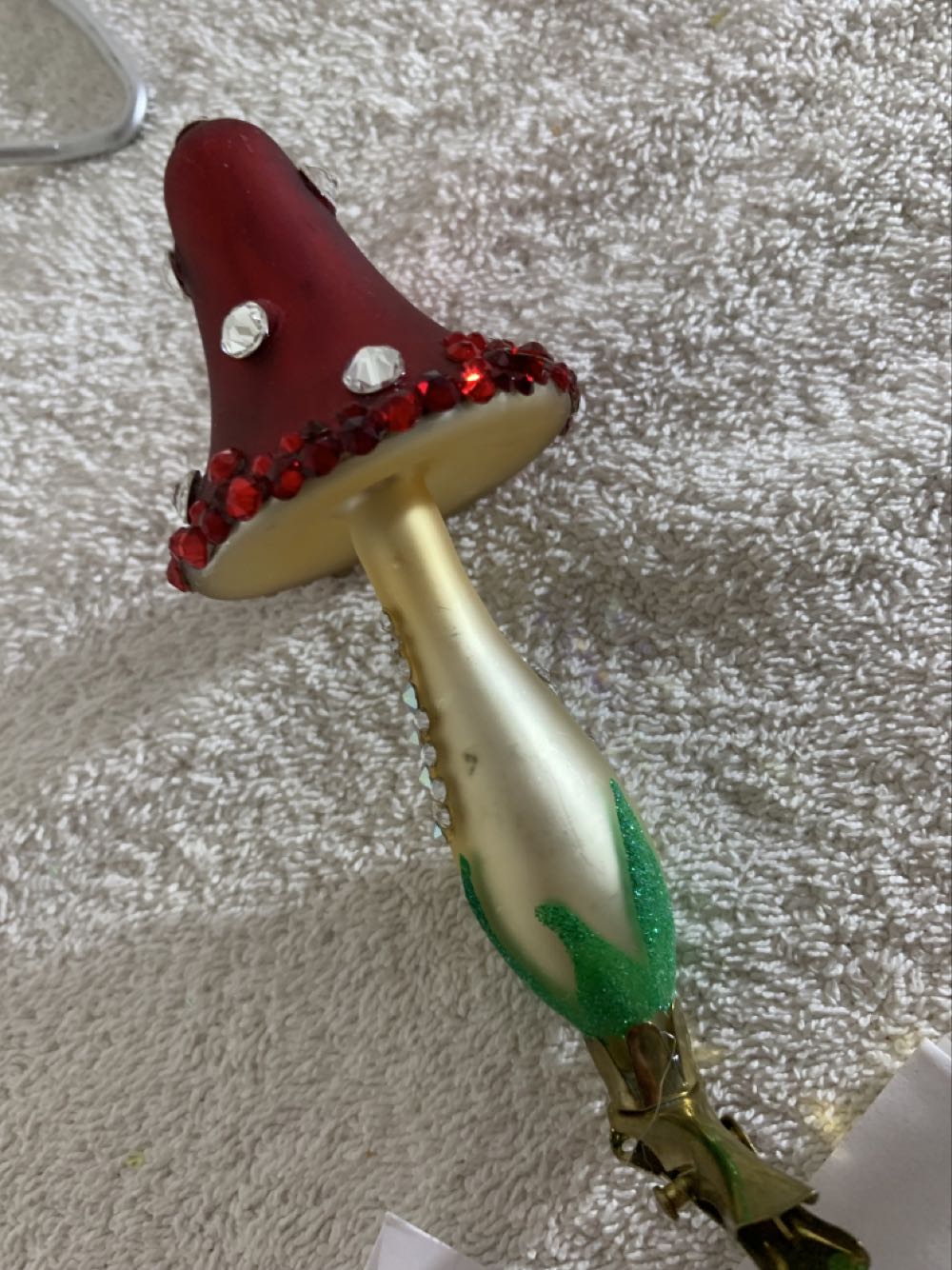 Mushroom, Tall, Jeweled  (Christmas Tree Ornament) ornament collectible - Main Image 4