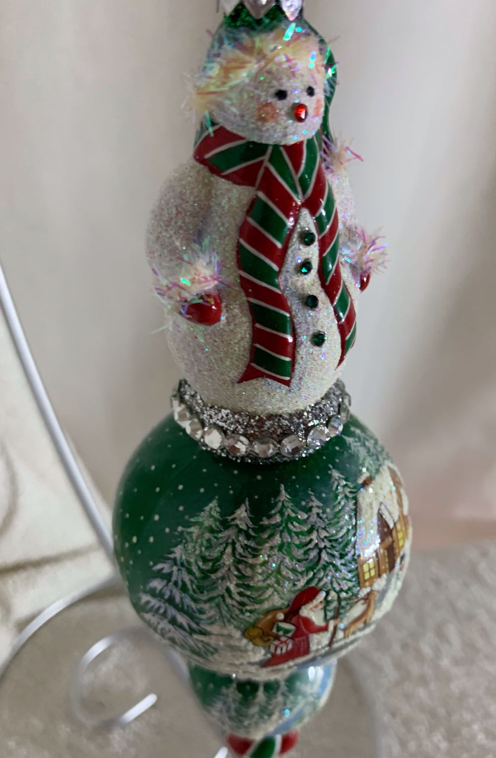 Sopel Bonhomme de Neige, Pine Green - General Line (Snowman) ornament collectible - Main Image 2