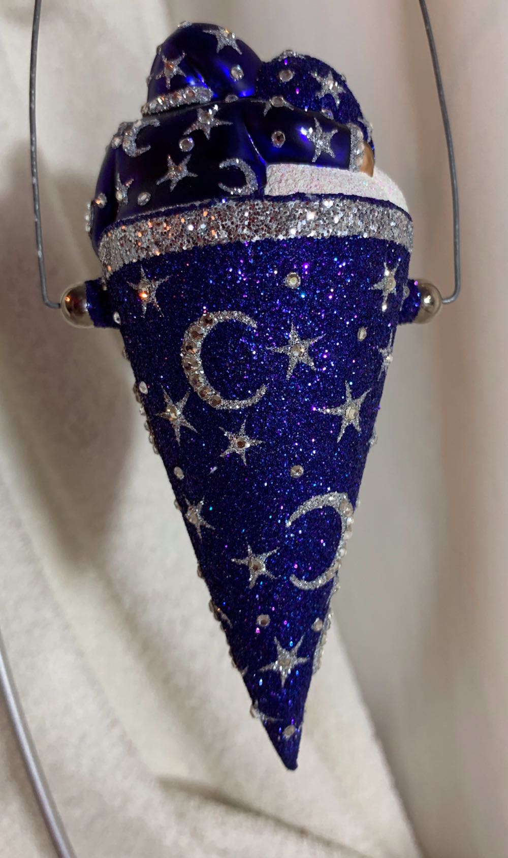 Victorian Candy Cone, Night Sky - Event Piece (Christmas Tree Ornament) ornament collectible - Main Image 3
