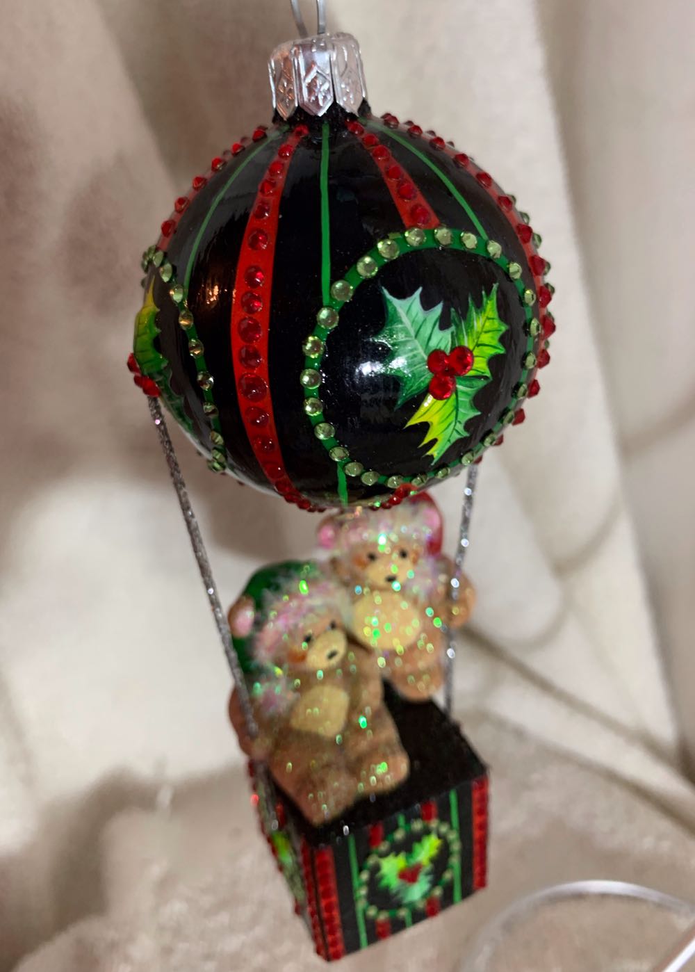 Bearing Gifts, Black: Red & Green - General Line (Air Balloon) ornament collectible - Main Image 2