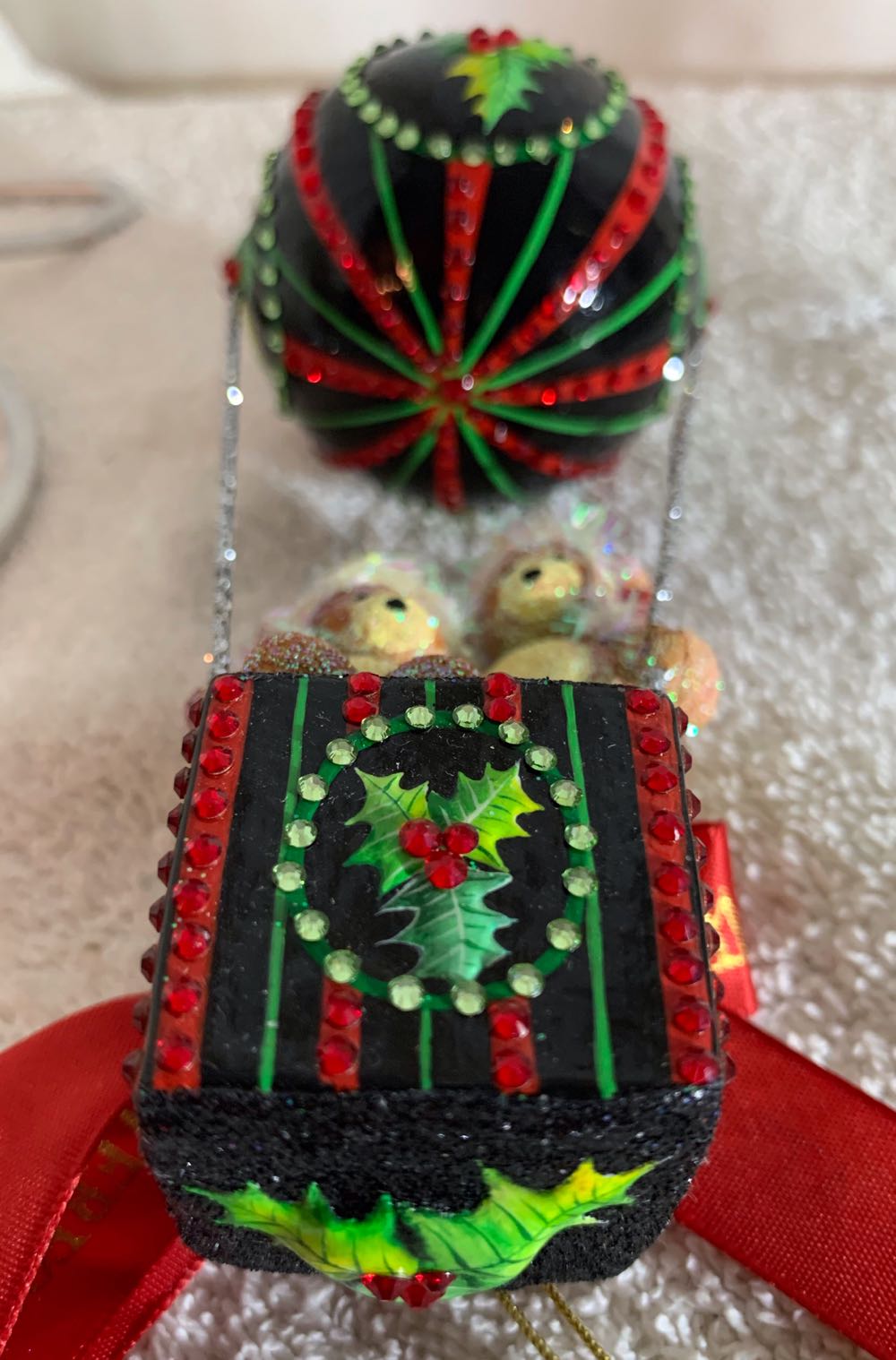 Bearing Gifts, Black: Red & Green - General Line (Air Balloon) ornament collectible - Main Image 4