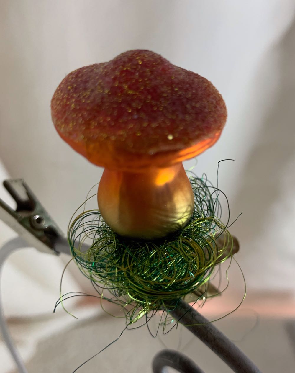 Mushroom, Clip-on Orange  (Christmas Tree Ornament) ornament collectible - Main Image 2